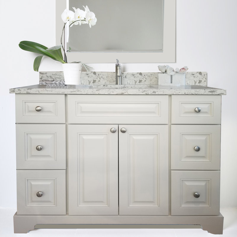 Red Barrel Studio® Bold Virgile 42Inch Vanity In Grey With Carrera